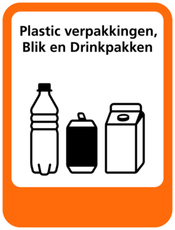 Plastic-Blik-Drinkpakken sticker Afvalscheiding