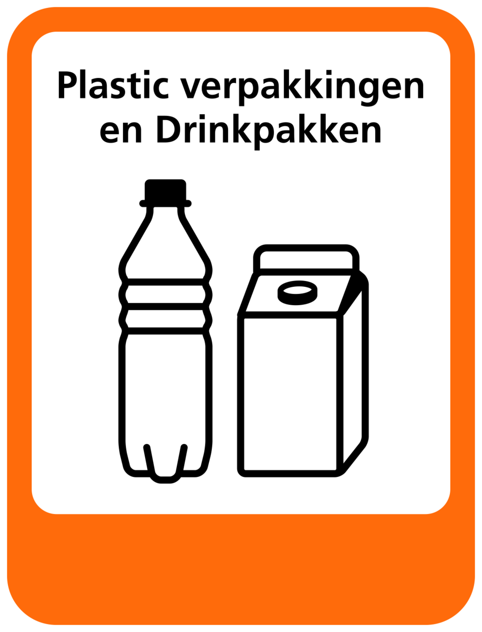 kristal lavendel Klas Plastic Verpakkingen-Drinkpakken afval scheiden sticker - Emmers-bedrukken