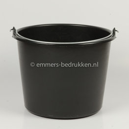 Zwarte 12L Emmer ECO - onbedrukt Zwarte 12L Emmer ECO - onbedrukt