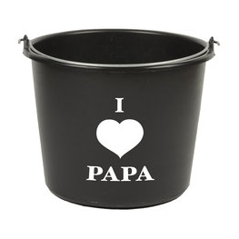I Love Papa emmer, zwart, 12 liter