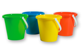 Speelgoed emmer - art. 00202 - ca 2,5L - Ø 19 cm h 17 cm (onbedrukt)