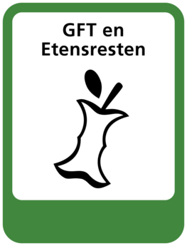 GFT en etensresten sticker (pictogram volgens IenW) GFT en etensresten sticker (pictogram volgens IenW)